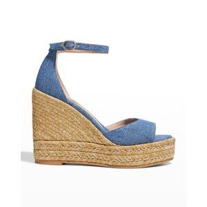 Stuart Weitzman Nudistcurve Wedge Espadrille Sandal Size 9B Womens